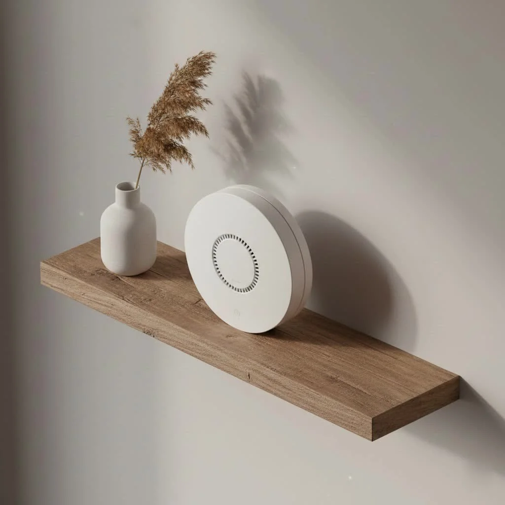BRK smoke and carbon monoxide detector on a white ceiling