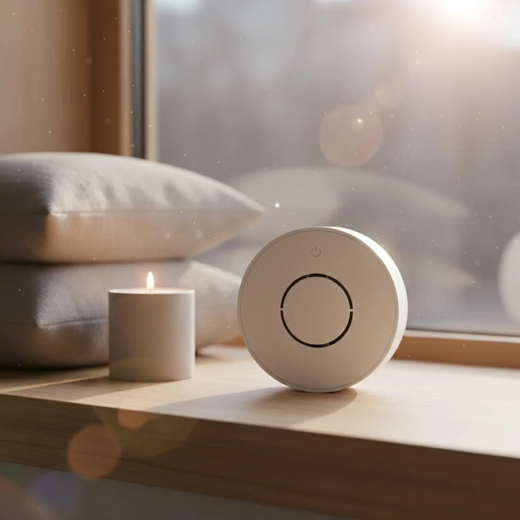 Lowe's smoke and carbon monoxide detector on a white wall